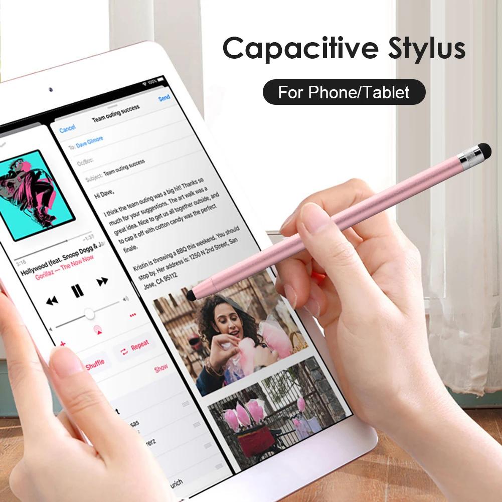 Tablet Touch Screen Pen Touch Screen Capacitive Stylus Pen 2 in 1 Rubber Tips Capacitive Stylus for Phone Tablet